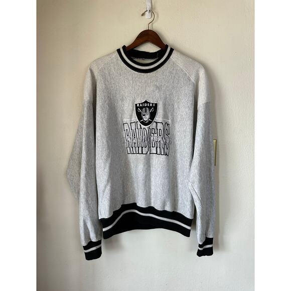 Vintage NFL Los Angeles Raiders Gray Sweatshirt - Picture 1 of 10
